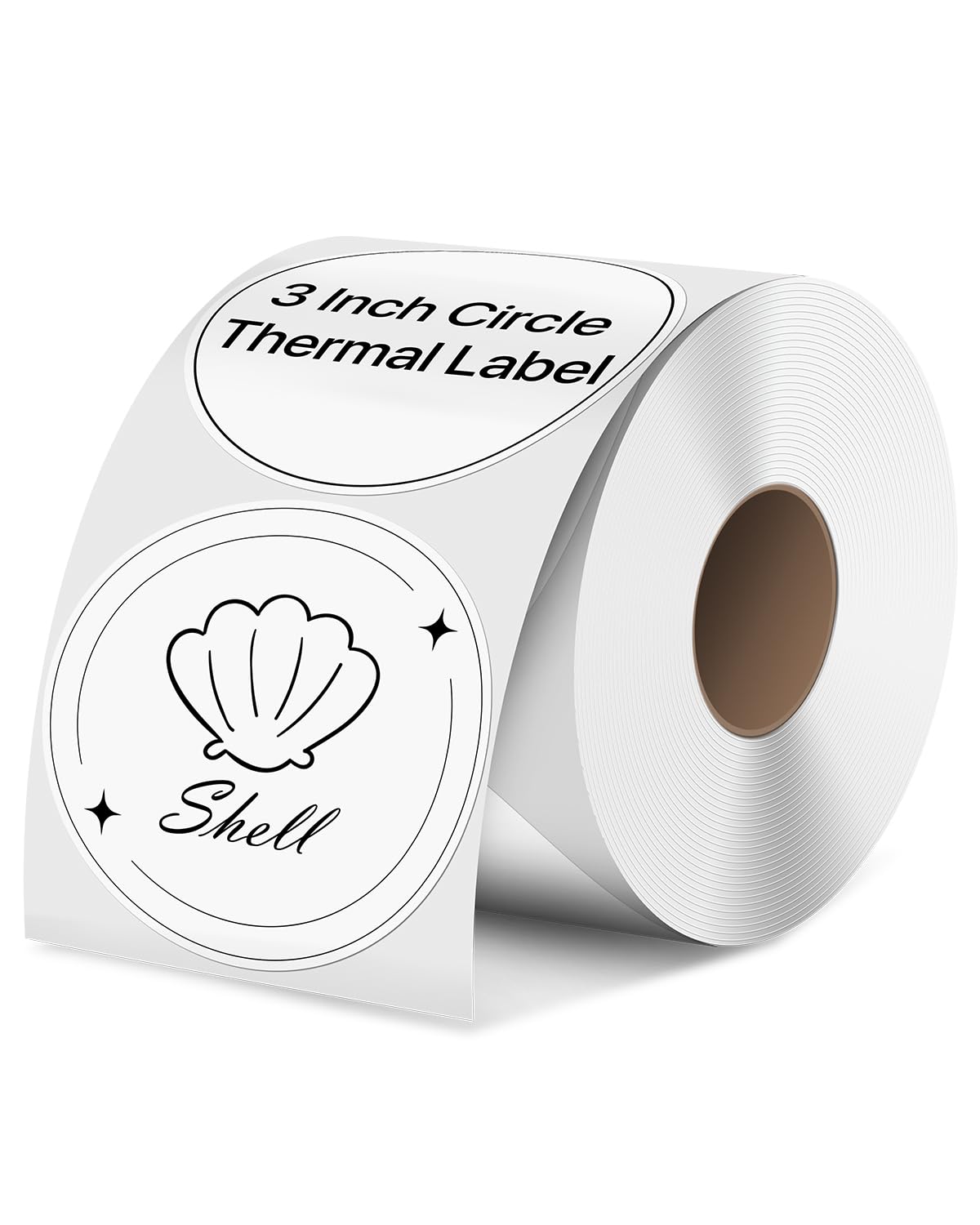 Photo 1 of iEager 3 Inch Circle Thermal Sticker Labels, Self-Adhesive Round Direct Thermal Label, Multi-Purpose Roll Thermal Stickers, 500 Labels, White