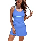 SHEKINI Womens Two Piece Tankini Set Tummy Control Swimsuits Sporty Bathing Suits with Skirt Bottom