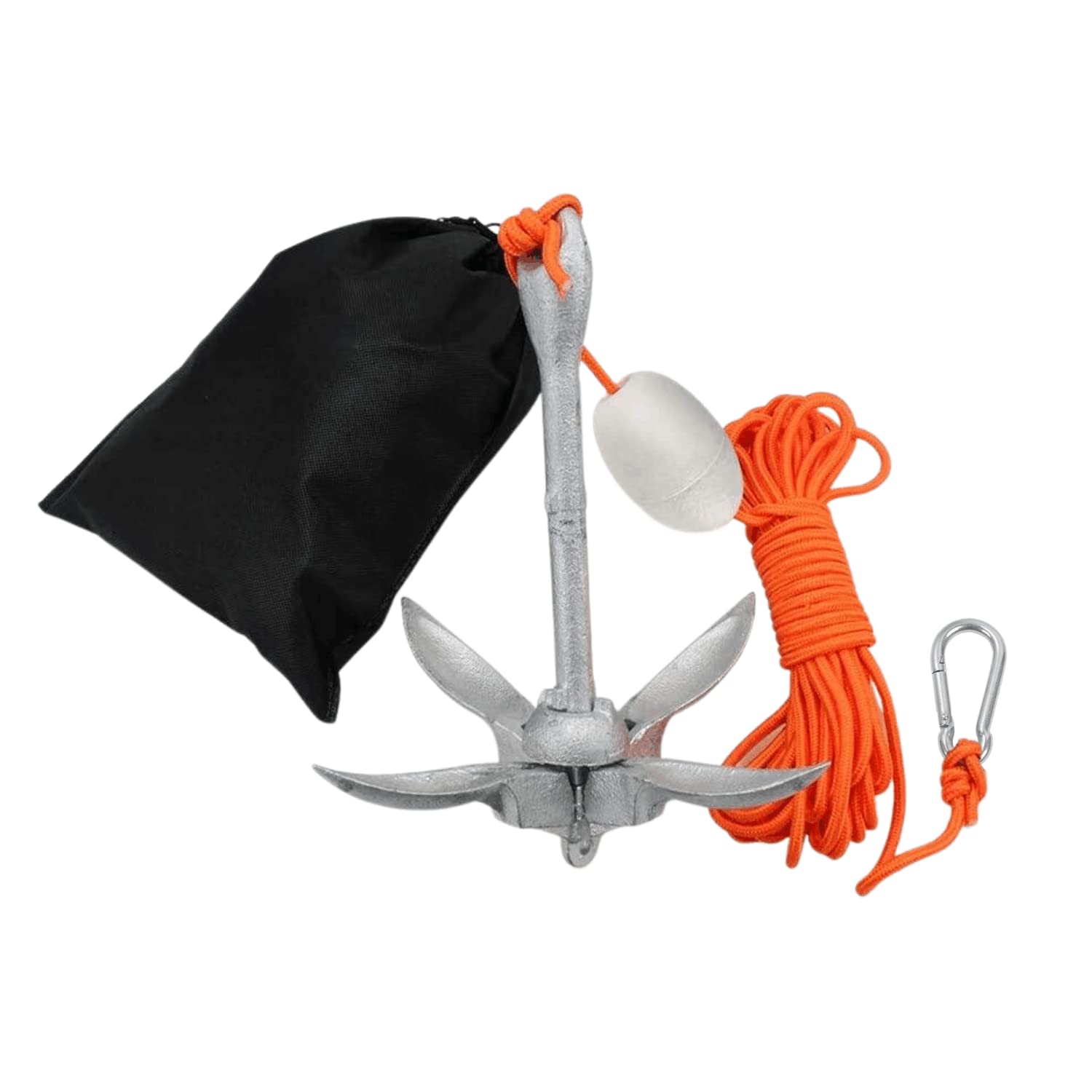 Photo 1 of AITREASURE Small Boat Anchor Kit Folding Grapnel Anchor Carbon Steel for Kayak, Canoe, Jet Ski 3.3 lb with 32.8 ft Anchor Tow Rope Carrying Bag