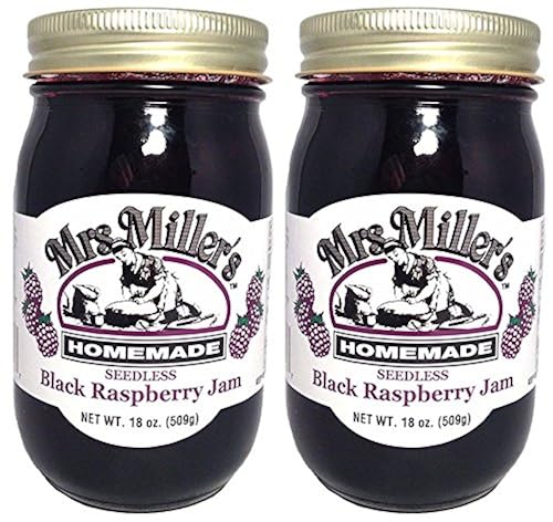 HUGE 18 oz Mrs. Miller's Seedless Black Raspberry Jam, Amish and ...