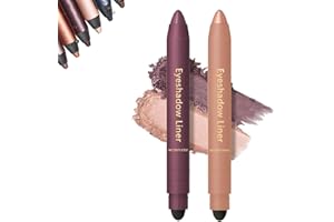 FIJEMYA Mitlume Perfect Color Duo-Shadow Liner 2-in-1 Eyeliner & Eyeshadow,Chiura Plum Eyeshadow Stick,Waterproof Smudge-Proof Long-Lasting Makeup, Effortless Smoky or Natural Eye Makeup,Easy to Color(01+03)