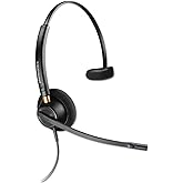 Plantronics HW510 EncorePro Noise Cancelling Over Head Monaural Headset, Black