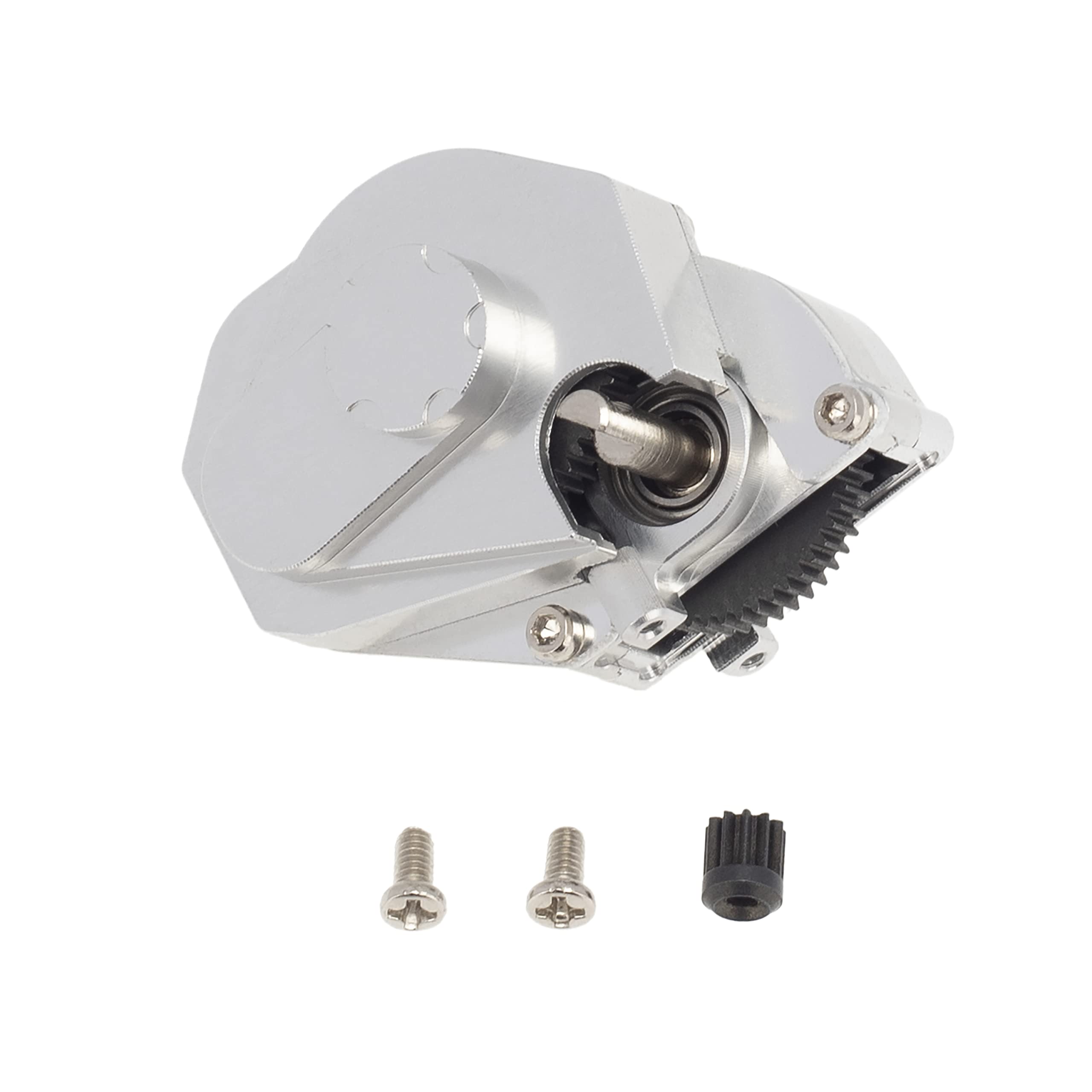 Photo 1 of DKKY SCX24 Transmission Complete Gearbox for Axial SCX24 Bronco C10 JLU Gladiator Deadbolt 1/24 RC Crawler Upgrade Parts (Silver)