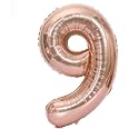 Tellpet Rose Gold Number 15 Foil Balloon - 40 Inch Tall, Self-Sealing, For Birthday Party Decor