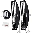 Godox 35x160cm 14"x63" Beehive Honeycomb Grid Strip Softbox Bowens Mount for Studio Flash (2pcs)