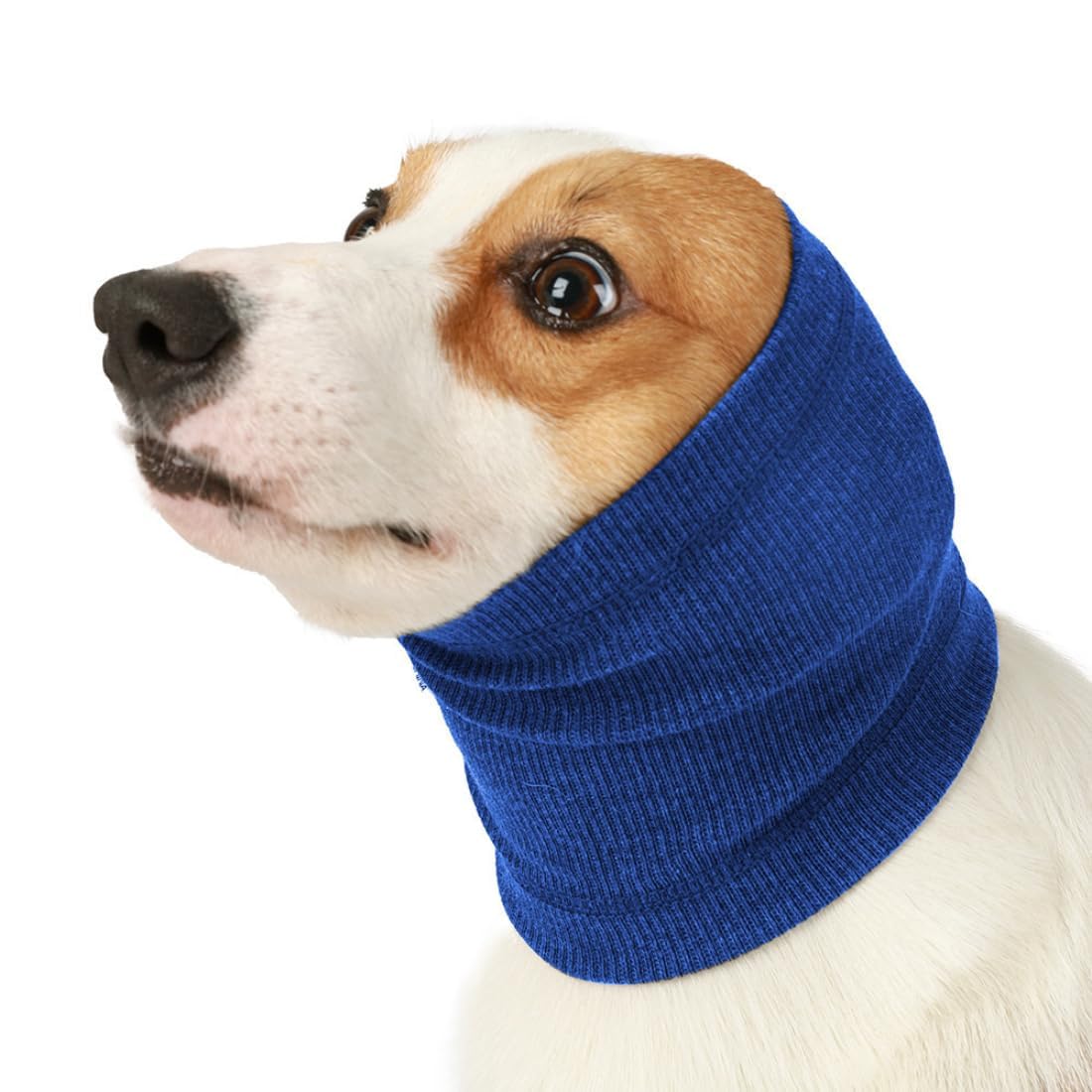Dog Snood for Dog Ear and Neck Warmer Pet Protectors for Anti-anxiety Reducing Noise-Blue-Large