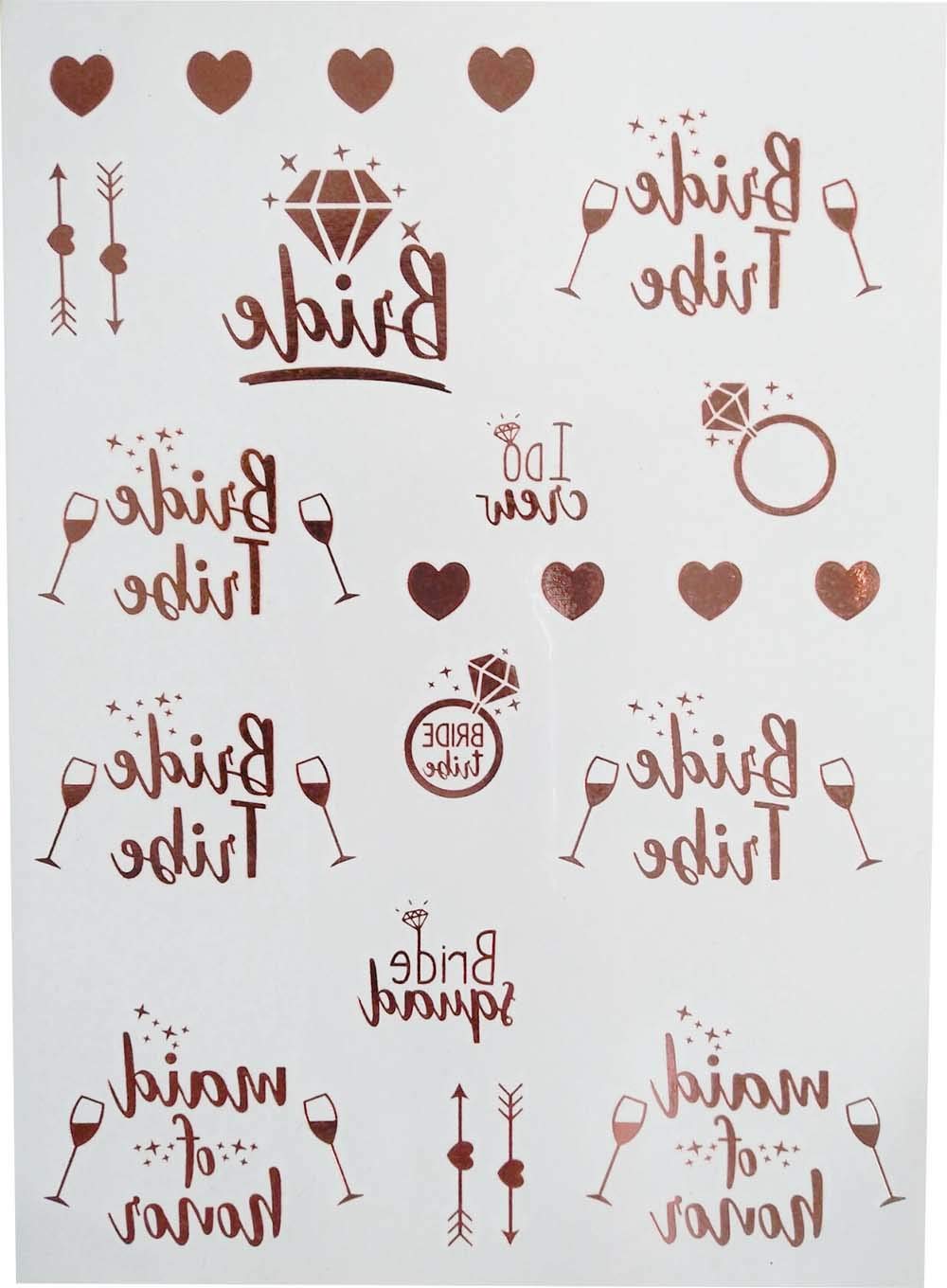 JGA deko Accessoires für den Junggesellinnenabschied,Rose Gold Luftballons+Banner + Schärpe + weißer Schleier mit Kamm + 21 Tattoos für Braut to be,Team Braut (JGA deko)