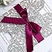 ponatia 25PCS/Lot 250GSM 5.12 x 7.1'' Glitter Wedding Invitations Cards Hollow Rose with Burgundy Ribbon for Wedding Bridal Shower Engagement (Champagne Gold Glitter)