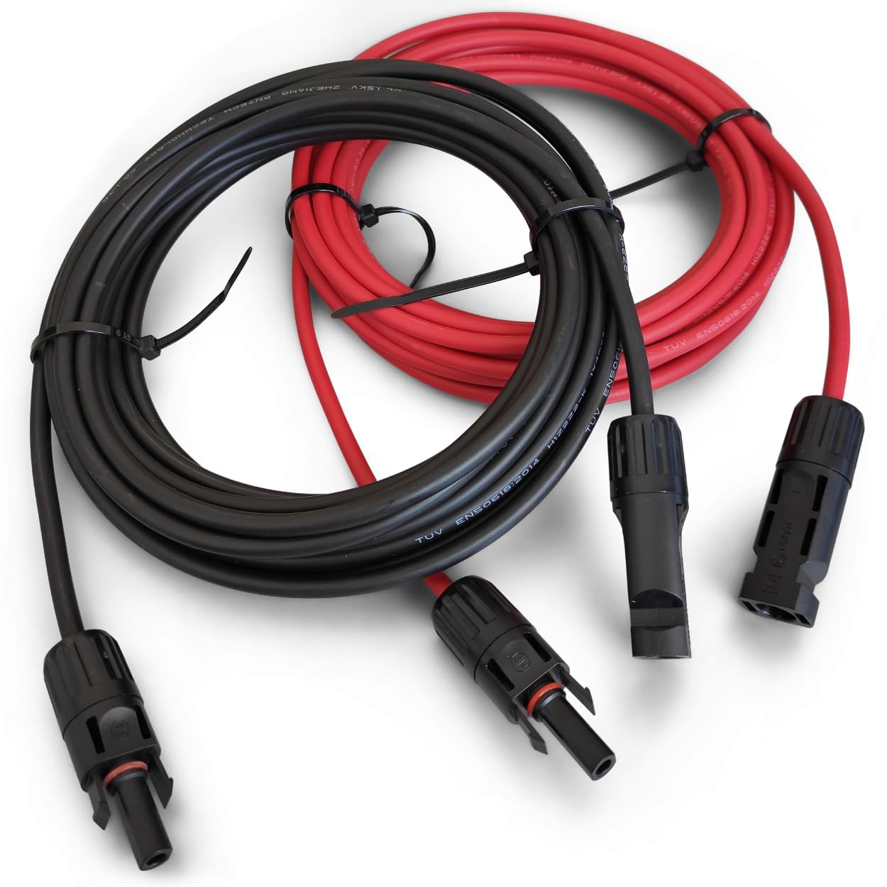 ANFIL 4mm2 / 12AWG Solar Panel Extension Cable with Female and Male Connectors (10FT Red + 10FT Black)