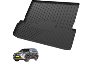 Elsetyler Custom Fit for Cargo Liner Lexus GX460 2010-2023 - Black TPE All Weather Heavy Duty Waterproof Rear Cargo Tray Trunk Floor Mat Protector