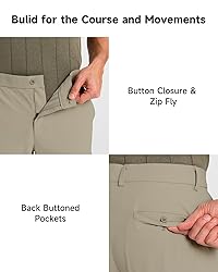SNOWTEN Mens Golf Pants Classic Fit Stretch Work