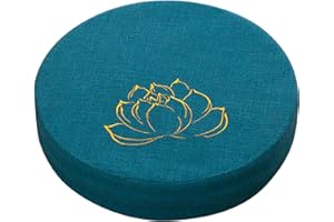 CHEOTIME Meditation Cushion,Large Linen Floor Pillow for Adults, Comfortable Yoga Pillow with Traditional Hard Foam Cotton Fi