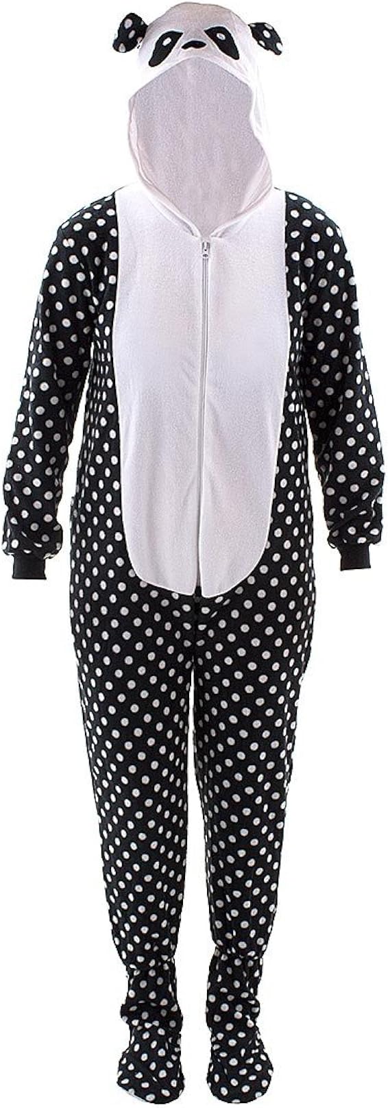 Katnap Panda Hooded Footed Pajamas for Women Clothing