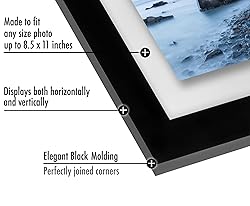 Americanflat 8.5x11 Floating Picture Frame with