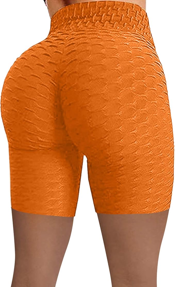 UIUYA Women Ruched Yoga Shorts Butt Lifting High Waist Tummy Control