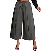 Verdusa Women's Wide Leg Baggy Pants Streetwear High Rise Cropped Trousers with Pockets