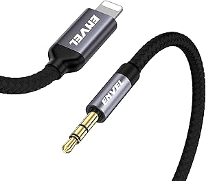 ENVEL 3.5mm Aux Adapter Cable Compatible with iPhone,Aux Cord Compatible with iPhone 12/11/7/X/8/8 Plus/XS Max/XR to Car Stereo/Speaker/Headphone Adapter, Support Newest iOS 11.4/12/13.1/14