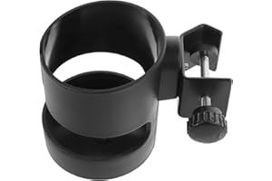 Crovlkeu 1-Pack Drum Stand Cup Holder, Microphone Stand Clamp On Water Bottle Holder for Beverage Can - Clamp Drink Mount Acc