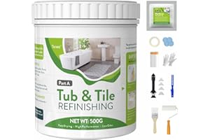 TENEE Tub and Tile Refinishing Kit, Bathtub Refinishing Kit White with Tools, Tub And Tile Reglazing, Water Based & Odorless Tub Coating, DIY Tile Bathtub Paint Kit for Refacing Bath/Sink