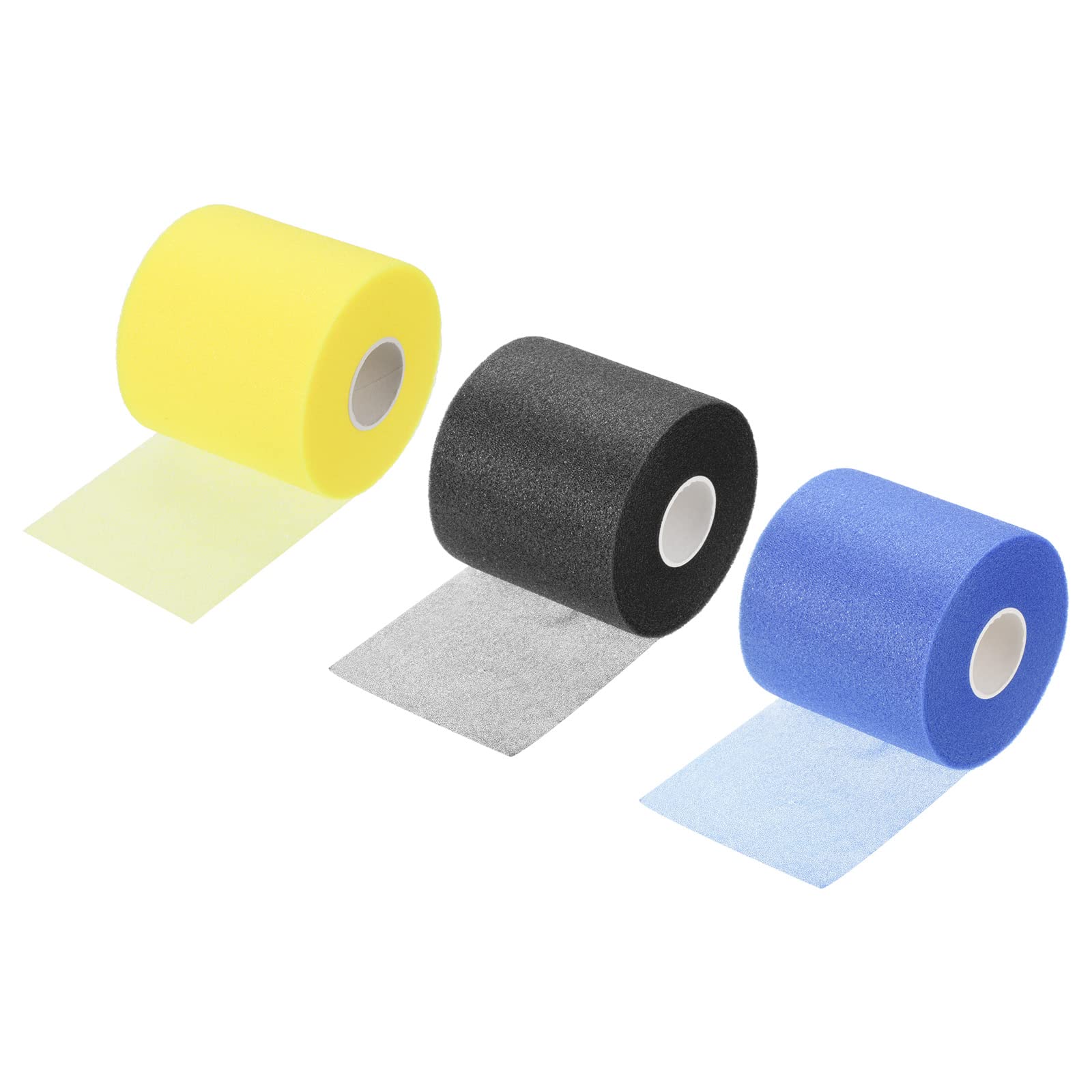 PATIKIL 30 Yard x 2.8 Inch Badminton Grip Cushion Wrap, 3 Pack PE Tennis Racket Grip Tape Backing Film Handle Anti Skid Cushion Accessories, 3 Colors