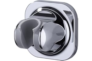 BSTIIU Hand Held Shower Head Holder, Adhesive Showerhead Bracket, Angle Adjustable Shower Wand Holder Wall Mounted, Chrome