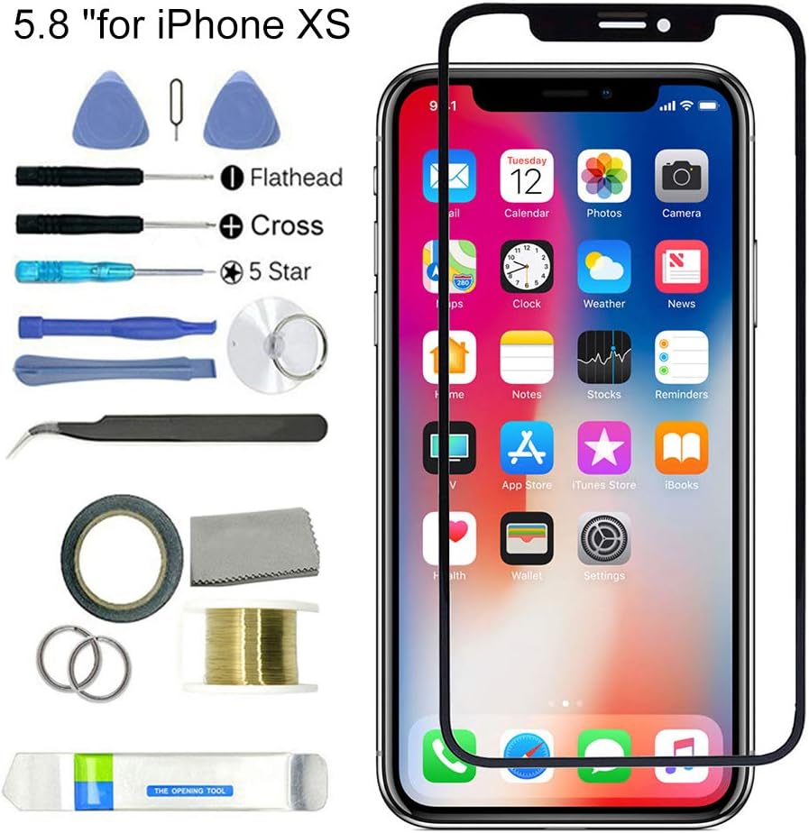 for iPhone XS Screen Replacement, with Screen Repair Kit for Replace Your Damaged, Cracked, Shattered Phone for iPhone XS*