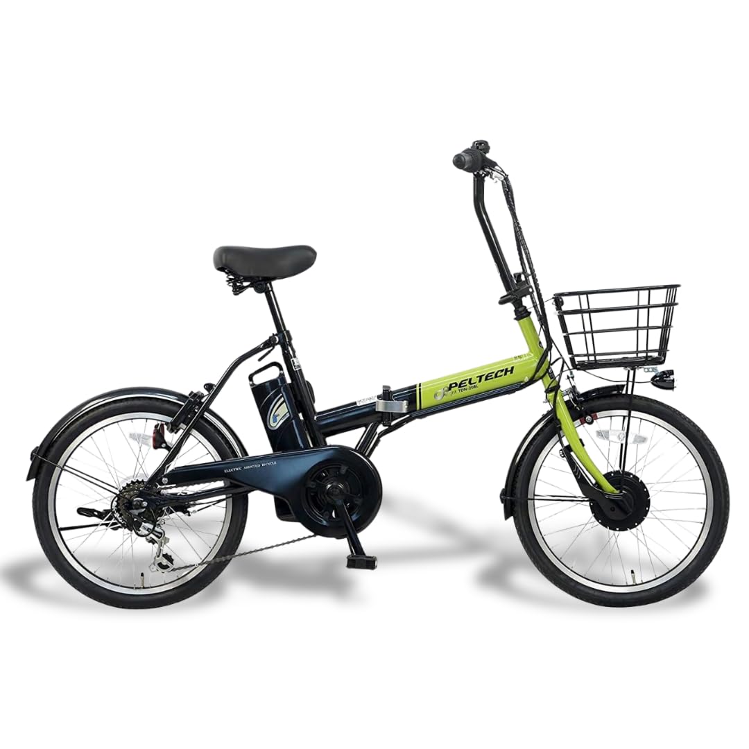 PELTECH(ペルテック) 折り畳み電動アシスト自転車 20インチ折り畳み外装6段変速 【簡易組立必要品】(TDN-208L) (ライムグリーン×ブラック)商品画像