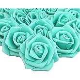 Lightingsky 3 x 1.6 x 3 inches 100pcs DIY Real Touch 3D Artificial Foam Rose Head Without Stem for Wedding Party Home Decoration (Tiffany)