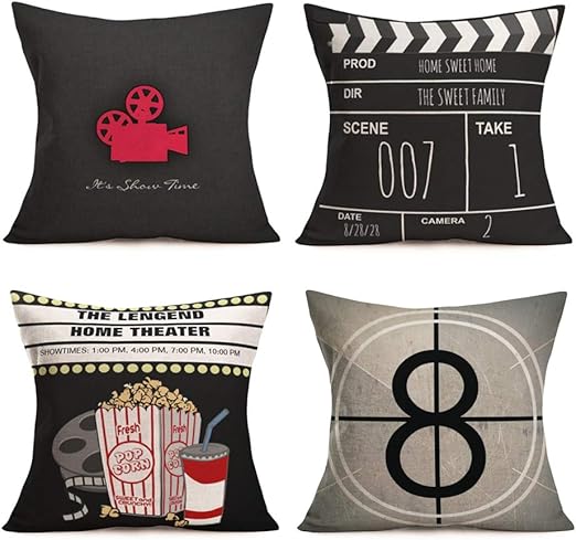 Amazon Com Smilyard Movie Theater Pillow Covers Vintage Cinema