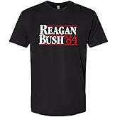 Go All Out Adult Reagan Bush 1984 Republican Campaign Deluxe Soft T-Shirt