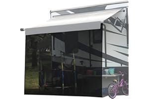 Shadeidea RV Sun Shade Screen for RV Awning - 9' X 12' 5'' (fit for 13' Awning) Black Mesh Sunshade Motorhome Camping Trailer UV Sunblocker Canopy Sunscreen - 3 Year Warranty