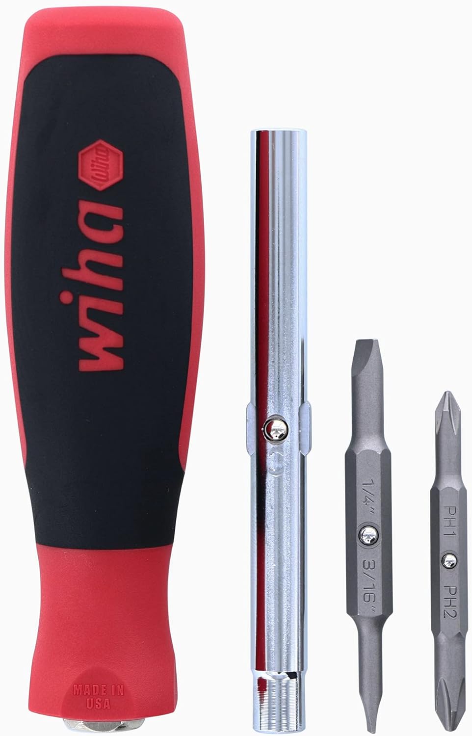 Wiha 77890 | 6 in 1 Screwdriver Nut Driver USA Made SoftFinish 6inOne MultiDriver: Industrial & Scientific