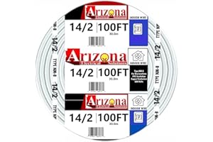 ARIZONA ELECTRICAL SOLUTIONS 100 FEET 14/2 Type NM-B Copper. #14 AWG, 2 Conductors with Ground. Insulated Jacket White