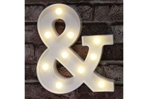 Pooqla Ampersand Symbol Marquee Letter Lights Alphabet Light Up Sign for Wedding Home Party Bar Decoration &