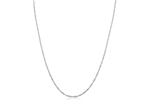 Kooljewelry 14k Solid White Gold Singapore Chain Necklace For Women - Real Gold Chain For Women (0.7 mm, 1.0 mm, 1.4 mm, 1.7 mm - Sizes from 14 to 30 inch long)