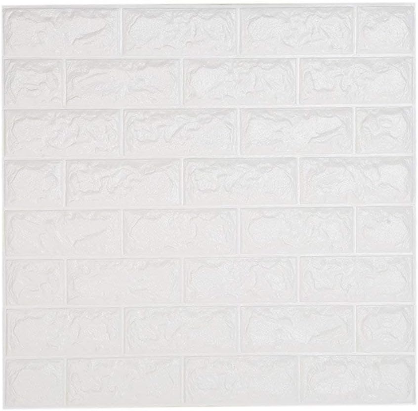 Ray-Velocity 3D Brick Pattern Wall Stickers PE Foam DIY Self Adhesive Decorative Wallpaper for Bedroom Bathroom Living Room Home Office 60 * 60 cm (23.6”*23.6”)