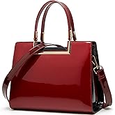 XingChen Shiny Patent Leather Handbags Glossy Shoulder Bags Fashion Satchel Purses Party Totes Top Handle Bags for Women