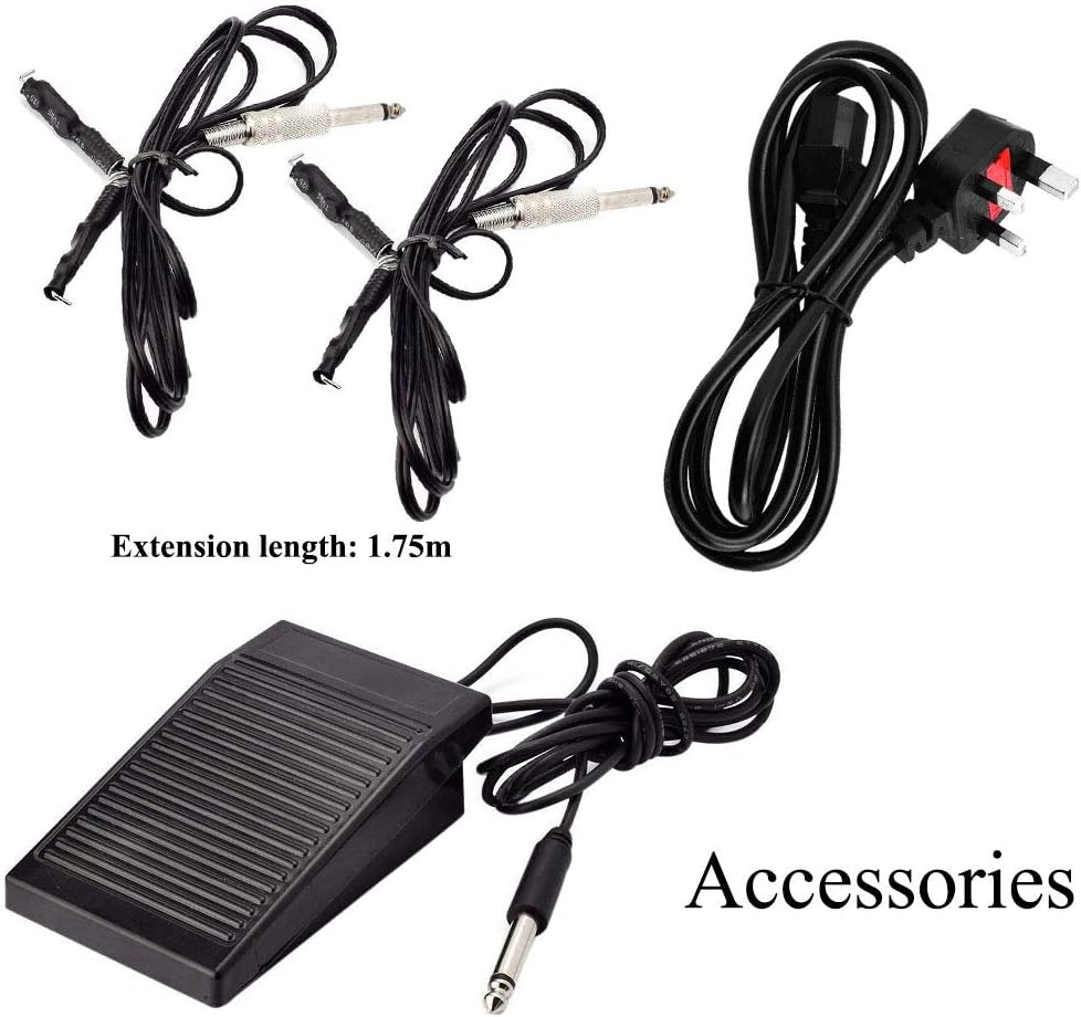 ATOMUS Digital Dual Tattoo Power Supply and Pedal Kit Tattoo Machine Gun Power Supply with 2 Clip Cords Kit Tattoo Accessories - Image 5