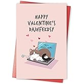 Qiavor Funny Cats Valentines Day Card for Him Her, Cute Valentines Day Card from Cat, Happy Valentines Day Card for Cat Owner Lover, Cats on Keyboard Card