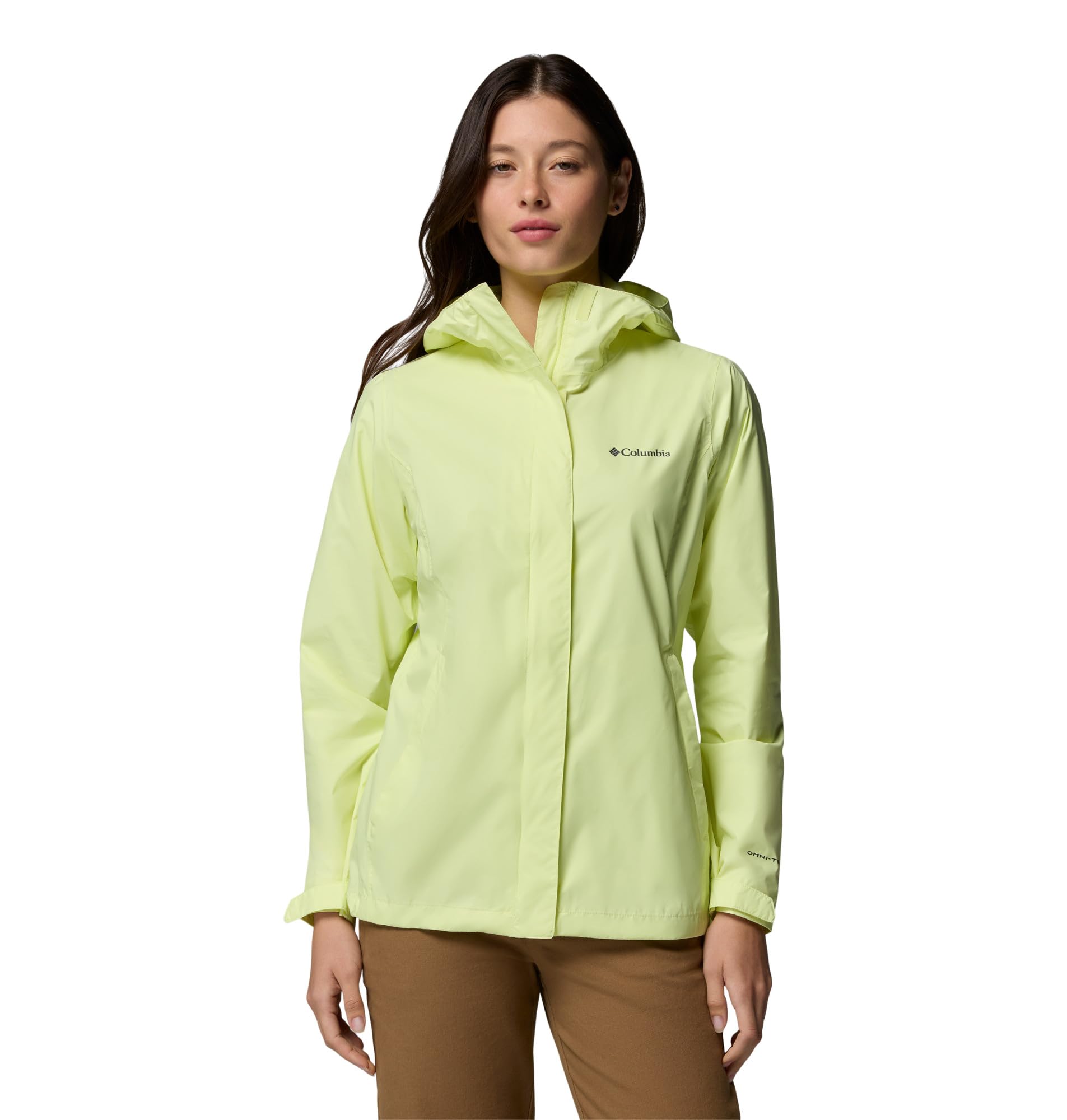 Columbia Women's Arcadia II Waterproof Rain Jacket, Citron Haze, X-Large Image
