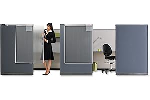 Quartet Workstation Privacy Screen, 36" x 48", For Cubicle or Office, Adjustable Height, Sliding, Sturdy Aluminum Frame, Includes Attachable Whiteboard (WPS1000)