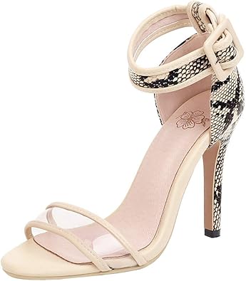 clear snakeskin sandals