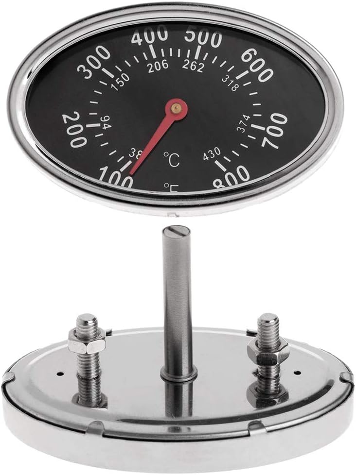 Oval BBQ Smoker Gas Grill Deckel Thermometer Manometer Temp