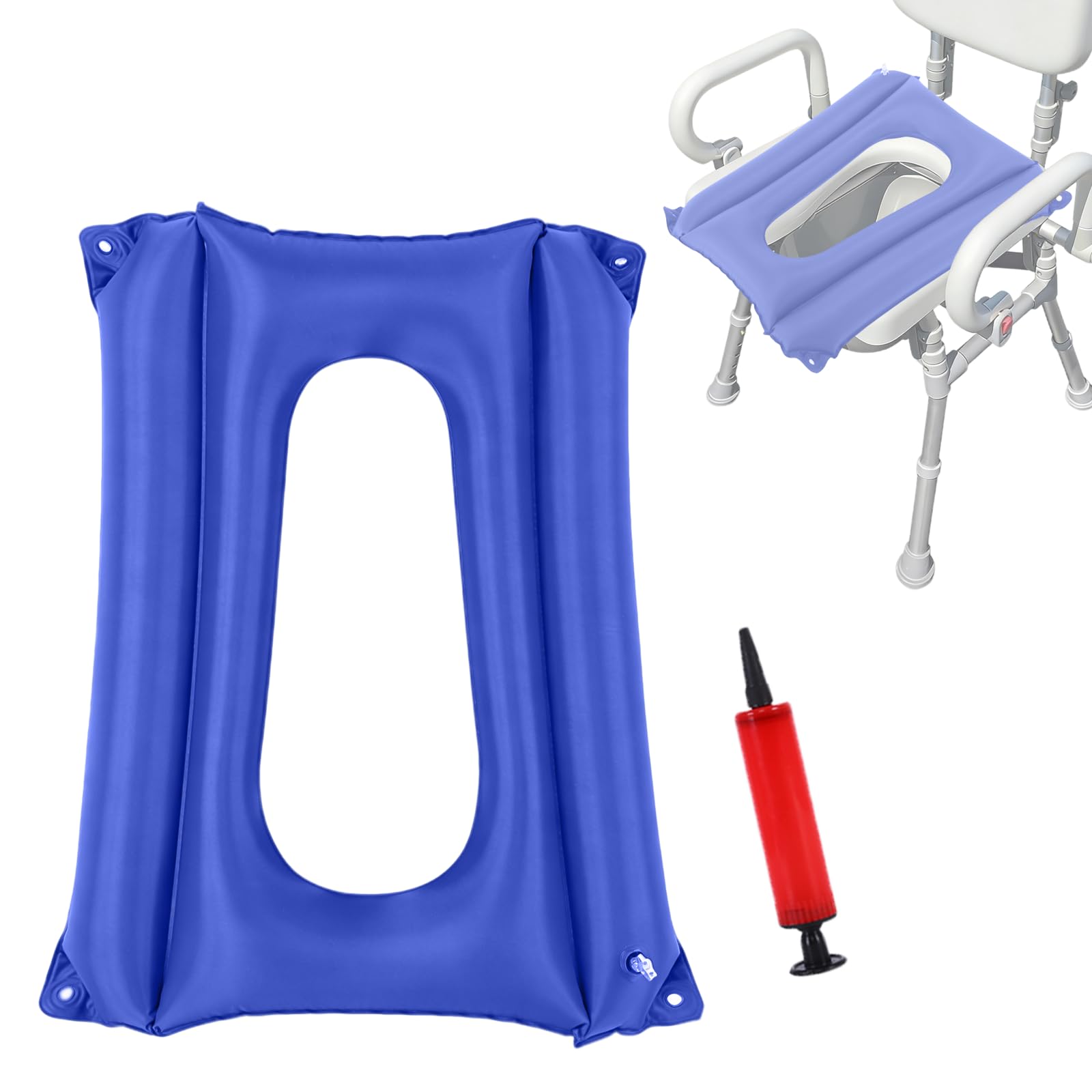 HXCH Inflatable Toilet Chair Seat Cushion, Nursing Anti-Bedsore Wheelchair Winter Warm Pad Accessories for Elderly Bedridden Disabled