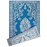 DII Contemporary Indoor/Outdoor Lightweight Reversible Fade Resistant Area Rug, Great For Patio, Deck, Backyard, Picnic, Beach, Camping, & BBQ, 4 x 6', Blue Garden Floral