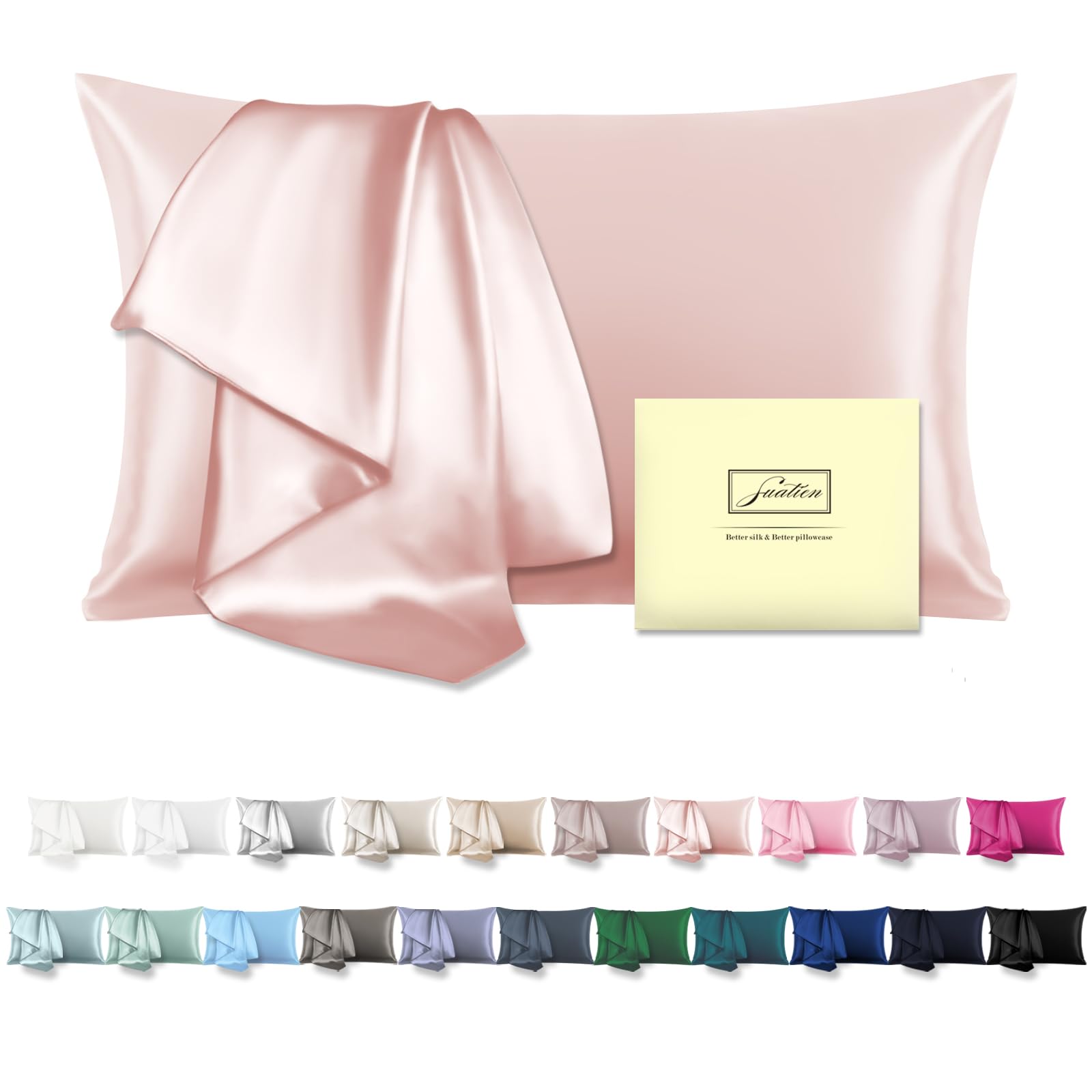 Mulberry Silk Pillowcase for Hair and Skin Standard Size 20"X 26" Pillow Case with Hidden Zipper Soft Breathable Smooth Cooling Silk Pillow Covers for Sleeping (Coral,Standard,1Pcs)