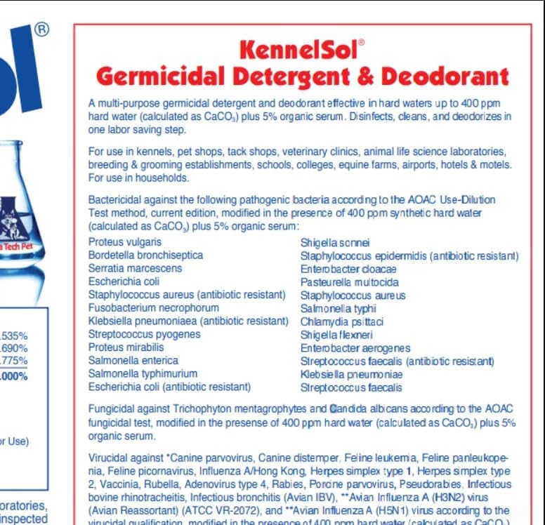 KennelSol 1Step Kennel Cleaner EPA Registered Liquid Concentrate