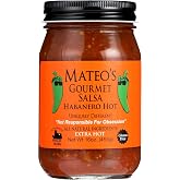 Mateo's Gourmet Salsa Habanero Hot, Extra Hot 16 Oz (Pack of 2)