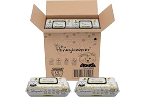 The Honeykeeper, Toallitas Húmedas para Bebé, Tela Biodegradable Aroma a Miel, Caja con 576 Toallitas (8 paquetes de 72 toallitas c/u)