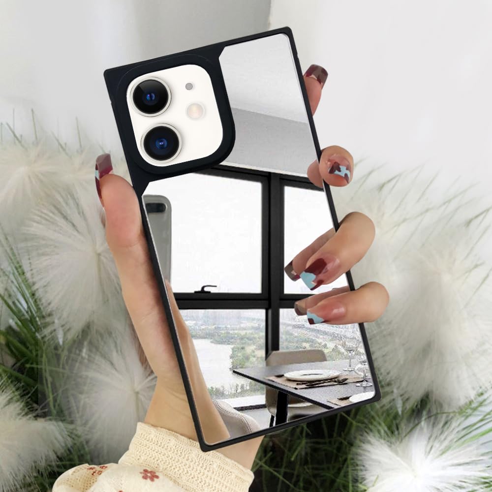 Photo 1 of ***** photo stock for reference ****VAOXTY Compatible with iPhone 11 Case Square Mirror Case Cute for Women Girls Makeup Glass Mirror Back Design Fashion Luxury Slim Thin Protective Cover Phone Case